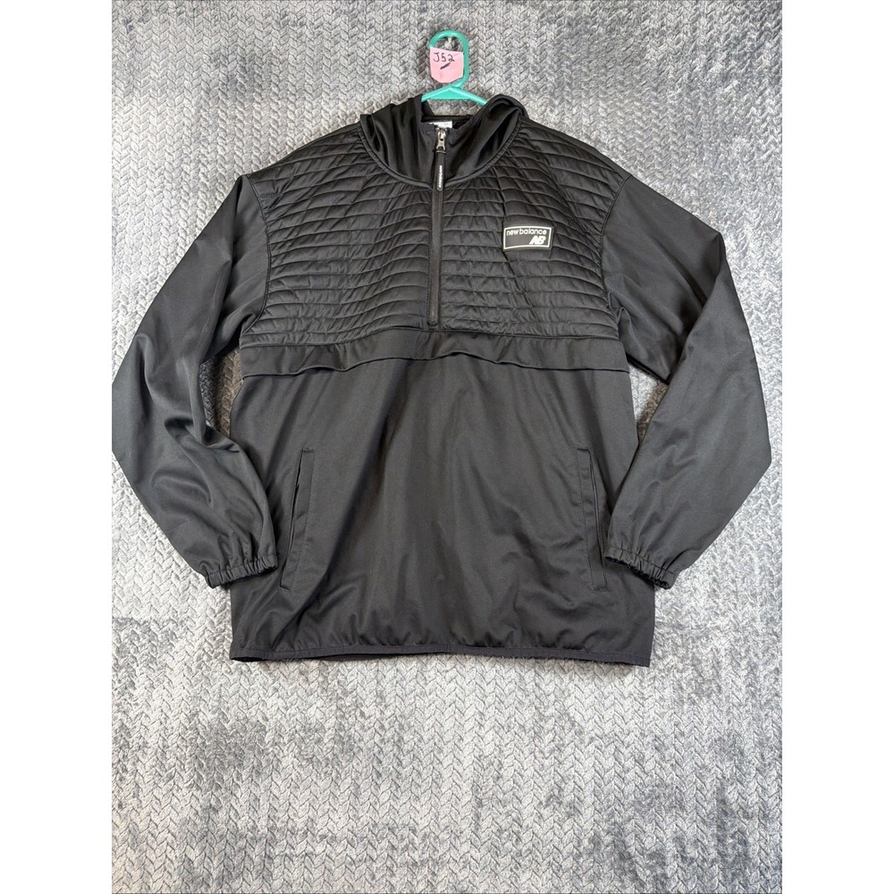 New Balance‎ Quarter Zip Pullover Jacket Men Large Black Windbreaker